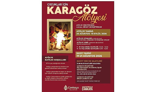 Çankaya’da Çocuklar İçin Karagöz Atölyesi Başlıyor